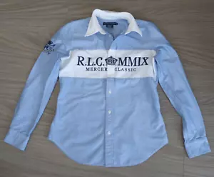 Ralph Lauren Mujer Oxford Polo Club Camisa Mercer Clásica RLC MMIX Talla 8 Y2K - Imagen 1 de 8