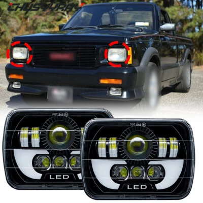 Par de faróis de LED 7X6"" 5X7"" feixe Hi/Lo para 82-93 Chevy S10 Blazer GMC S15 - Imagem 1 de 4