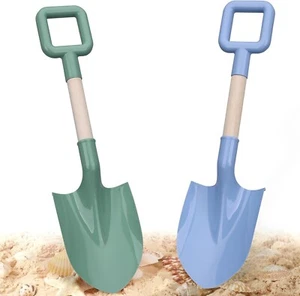 16In/40Cm Kids Beach Spades Sand Shovels Toy Gardening Tool, Sturdy Wood Handle - Picture 1 of 8