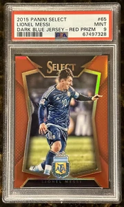 Lionel Messi 2015 Panini Select Dark Blue Jersey PSA 9 MINT #ed 53/199 Red Prizm - Picture 1 of 2