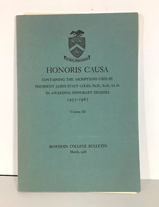 1968 MÄRZ Bowdoin College Bulletin HONORIS CAUSA Vol. 3 - Bild 1 von 4