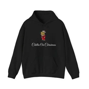 Chill Guy Meme Weihnachten Hoodie, lustiger Hund Urlaub Pullover, Herren Damen Winter - Bild 1 von 7