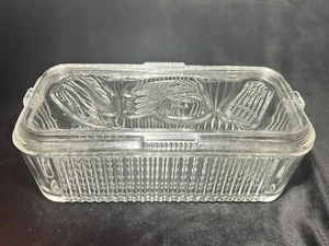 Federal Glass Refrigerator Dish Vegetables Rectangle Lid Vintage - Picture 1 of 11