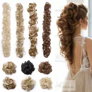 Extension capelli vera spessa scrunchie disordinata panino 100% naturale coda di cavallo - Foto 1 di 21