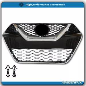 Kit de parrilla de parachoques delantero para Nissan Máxima 2016-2017 cromado y negro - Imagen 1 de 8