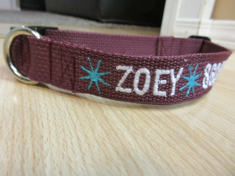 Personalized Dog Collar with Your Dogs Name Phone Number and Stars Design - Image 1 of 4