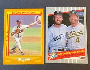 Puntuación 1988 #638 Tom Glavina Fleer 1989 #633 Wade Boggs Carney Lansford - Imagen 1 de 5