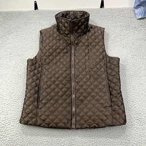 Chaleco acolchado impermeable para mujer pequeño marrón con cremallera completa poliéster - Imagen 1 de 11
