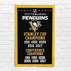 Bandera para Pittsburgh Penguins 3x5 ft Hockey Stanley Cup Champions Flag - Imagen 1 de 12