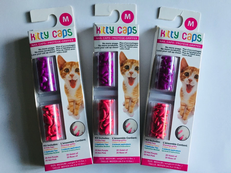 CAT NAIL CAPS CLAW KITTY CAPS 120 CAPS SIZE MEDIUM - Image 1 of 1