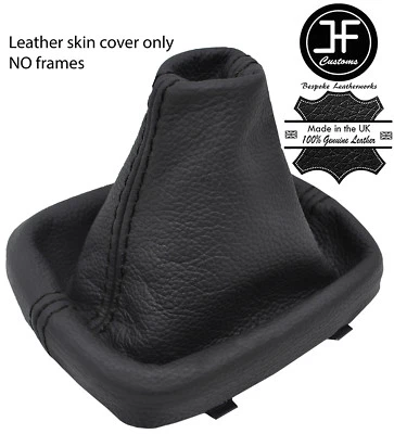 BLACK STITCH TOP GRAIN REAL LEATHER MANUAL GEAR BOOT FOR AUDI A1 2010-2016 Foto 1 de 3