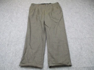 Hart Schaffner Marx Pants Mens 36 Brown Black Wool Cuffed Dress Pants 36x28 - Picture 1 of 9