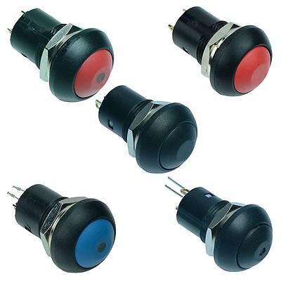 On-Off Latching Waterproof 12mm Push Button Switch SPST 2A IP67 • 4.99£