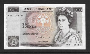 Billete M1218 INGLANDIA DIEZ LIBRAS £10 PREFIJO 66H  - Imagen 1 de 2