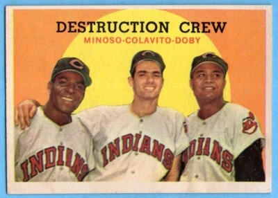 1959 Topps #166 Minnie Minoso EX WRINKLE Rocky Colavito Larry Doby HOF A8325 - Image 1 of 2