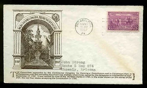 798 CONSTITUTION FDC PHILADELPHIA, PA PLANTY P60 WORLD WIDE COVERS by ERIK HEYL - Picture 1 of 1