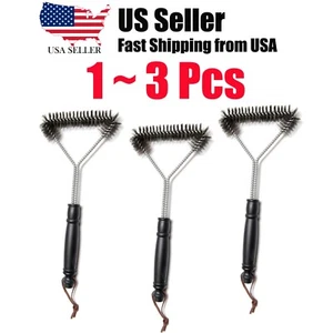 Grill Cleaning Brush 12" Inch Heavy Duty BBQ Stainless Steel Bristles (1~2Pcs) - Picture 1 of 9