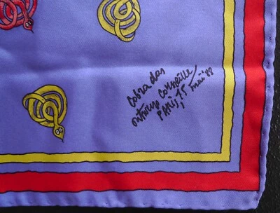 RARE Vintage COBRA Limited-Edition Silk Pocket Square Dutch Artist CORNEILLE - Image 1 of 4