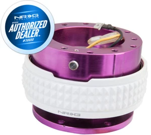 NEW NRG QUICK RELEASE GEN 2.1 PYRAMID SERIES PURPLE BODY WHITE RING SRK-210PP-GL - Picture 1 of 2