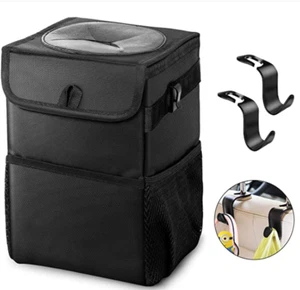 Car Trash Can - Garbage Bag with Lid Waterproof Leak Proof No Smell Foldable - Picture 1 of 9