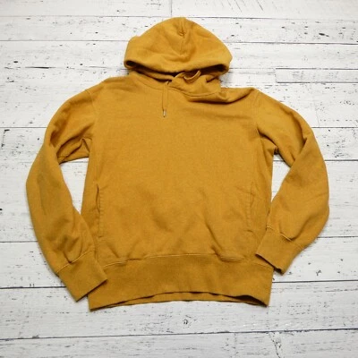 UNIQLO Sudadera con Capucha Mujer Pequeña Dorado Amarillo Algodón Terry Tejido Sudadera con Capucha Foto 1 de 4