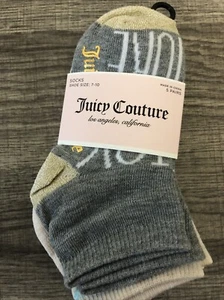 Juicy Couture Kids No Show Socks 5 Pair Shoe Size Children 7-10 NWT - Picture 1 of 8