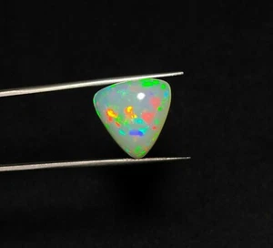 Natural Multi Fire Ethiopian Opal Trillion Cabochon Gemstone 12 CT 17*19 MM - Picture 1 of 8
