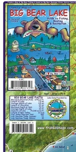 Mapa y guía de navegación de pesca Big Bear Lake California impermeable de Franko Maps - Imagen 1 de 6