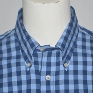 BROOKS BROTHERS Regent Non Iron Blue Check Supima Cotton Casual Shirt Sz L - Picture 1 of 3