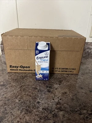 Botella de vainilla Ensure Original Therapeutic Nutrition de 8 oz, paquete de 24 SELLADA Foto 1 de 4