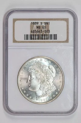 1889-S MORGAN DOLLAR NGC MS65 - Image 1 of 2