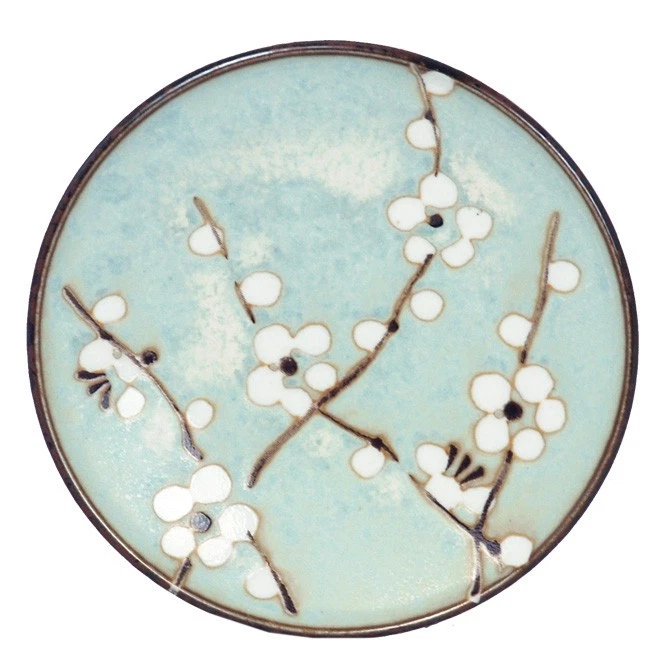 2 PCS. Japanese 4"D Soy Sauce Sushi Wasabi Dipping Dishes Grey Ume Made in Japan - Image 1 of 1