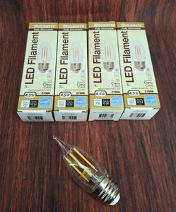 Bulbrite Dimmable LED Bulb Chandelier 4.5W 2700K Filament Wet Rated (4 Pack) - Picture 1 of 4
