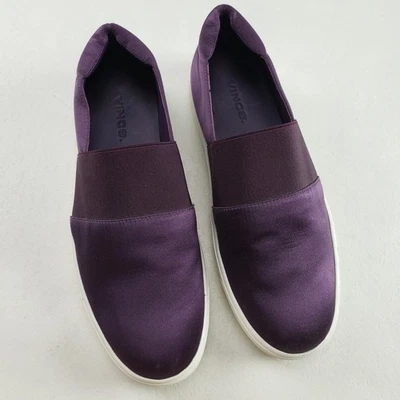 Vince Corbin Satin Slip On Sneaker Womens 6.5 Purple Casual Low Top Chunky Shoe - Image 1 of 4