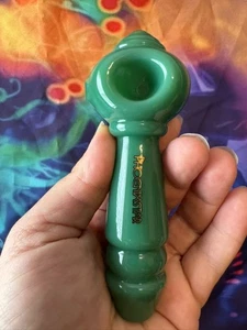 Phoenix Star Green Glass Hand Pipe – 5” Thick Glass Smoking Pipe with Carb Hole - Picture 1 of 7