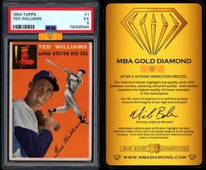 1954 Topps #1 Ted Williams PSA 5 MBA GOLD DIAMOND 5.5 CENTERED - Picture 1 of 4