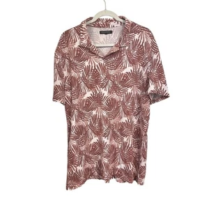 Banana Republic Mens Sz XL Red Floral Performance Pique Polo Shirt Hawaiian - Picture 1 of 7