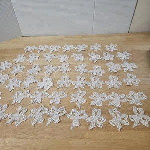 Lot 48 Applique Venise Lace Ivory Ribbon Bow DIY Crafts -Other Ones Listed Also - Picture 1 of 5