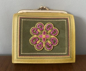 Vintage PRINCESS GARDENER Fold Over Wallet Kiss Coin Embroidered Purse BNIB - Picture 1 of 13