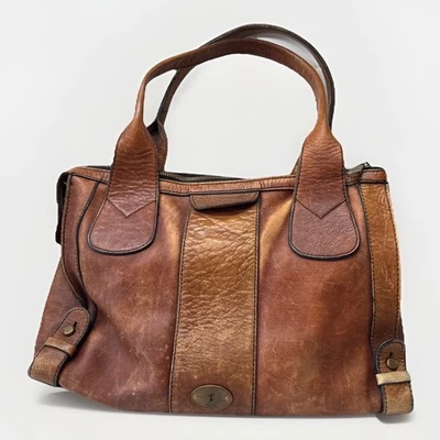Bolso de hombro Fossil vintage de cuero envejecido estilo médico marrón Foto 1 de 4