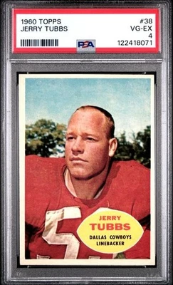 1960 Topps Football - Jerry Tubbs #38 PSA 4 - Image 1 of 2