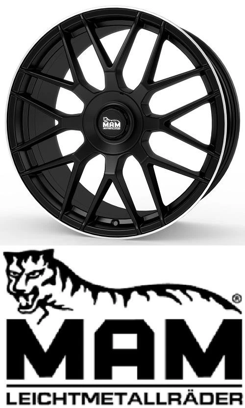 4x MAM GT1 10x22 5/112,0 ET20 matt Black Lip Polishedh - Bild 1 von 1