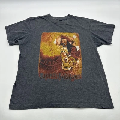 VTG Capitan Morgan Official Crew Gear T-shirt Men M Gray Graphic Print .#36948 - Image 1 of 4