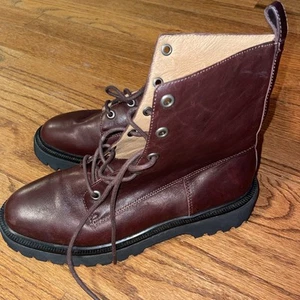 Madewell Rayna braune Damen-Schnürstiefel aus Leder Größe 10 neu ohne Etikett - Bild 1 von 14
