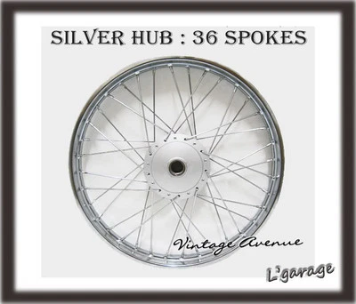 [LG1350]*NEW*HONDA XL100 K0-1976 SL100 FRONT WHEEL RIM+ HUB+ CHROME SPOKE [F10S] - Image 1 of 3