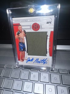 justin gaethje national treasures patch auto /99 fighter worn patch!