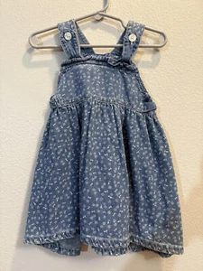 GAP Kids Denim Floral Dress Size 4T  - Picture 1 of 3