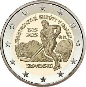 2 Euro 100. Jahrestag Sportveranstaltungen Slowakei - Eishockey WM 2025 - Bild 1 von 2