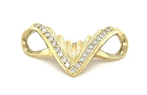 VINTAGE 14K YELLOW GOLD DIAMOND SLIDE PENDANT FOR OMEGA NECKLACE ladies gift - Picture 1 of 9
