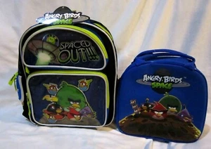 Angry Birds 12" Spaced Out Backpack & 9.5" Angry Birds Blue Space Lunch Bag-New! - Picture 1 of 5